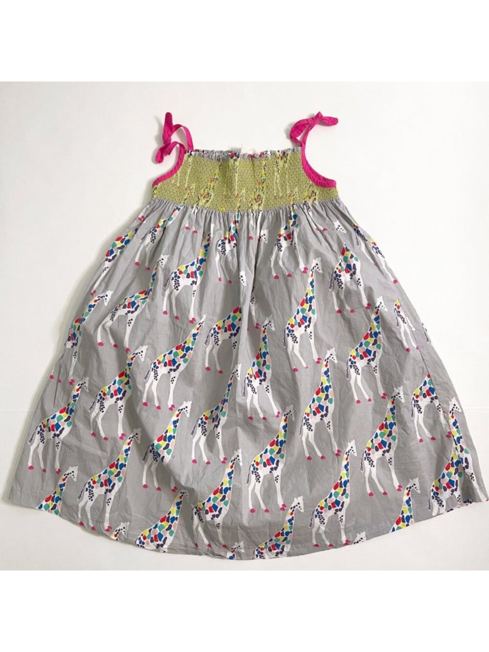 Mini Boden Smocked Giraffe Sun Dress, Size 9/10
